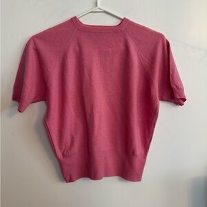 Vintage Wool Short-Sleeve Sweater in Pink